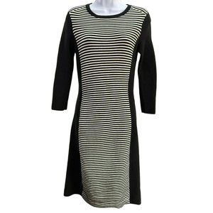 J McLaughlin Women's Black White Sweater Dress Long Sleeve Size XS Striped